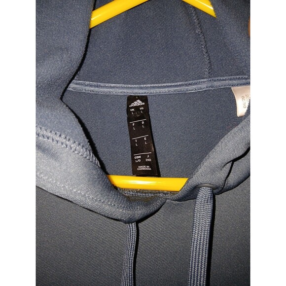 Adidas 3 Stripes Hoodie Mens Size Large Gray With Camo Activewear Drawstrings - Picture 3 of 16